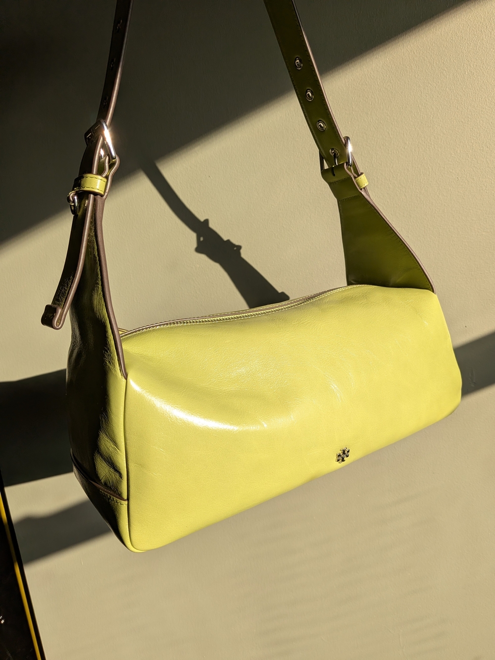 Tory Burch Rory Glazed Leather Shoulder Bag